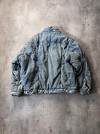 F/W 2022 Balenciaga Padded Denim Oversize Bomber Jacket Blue Men - S