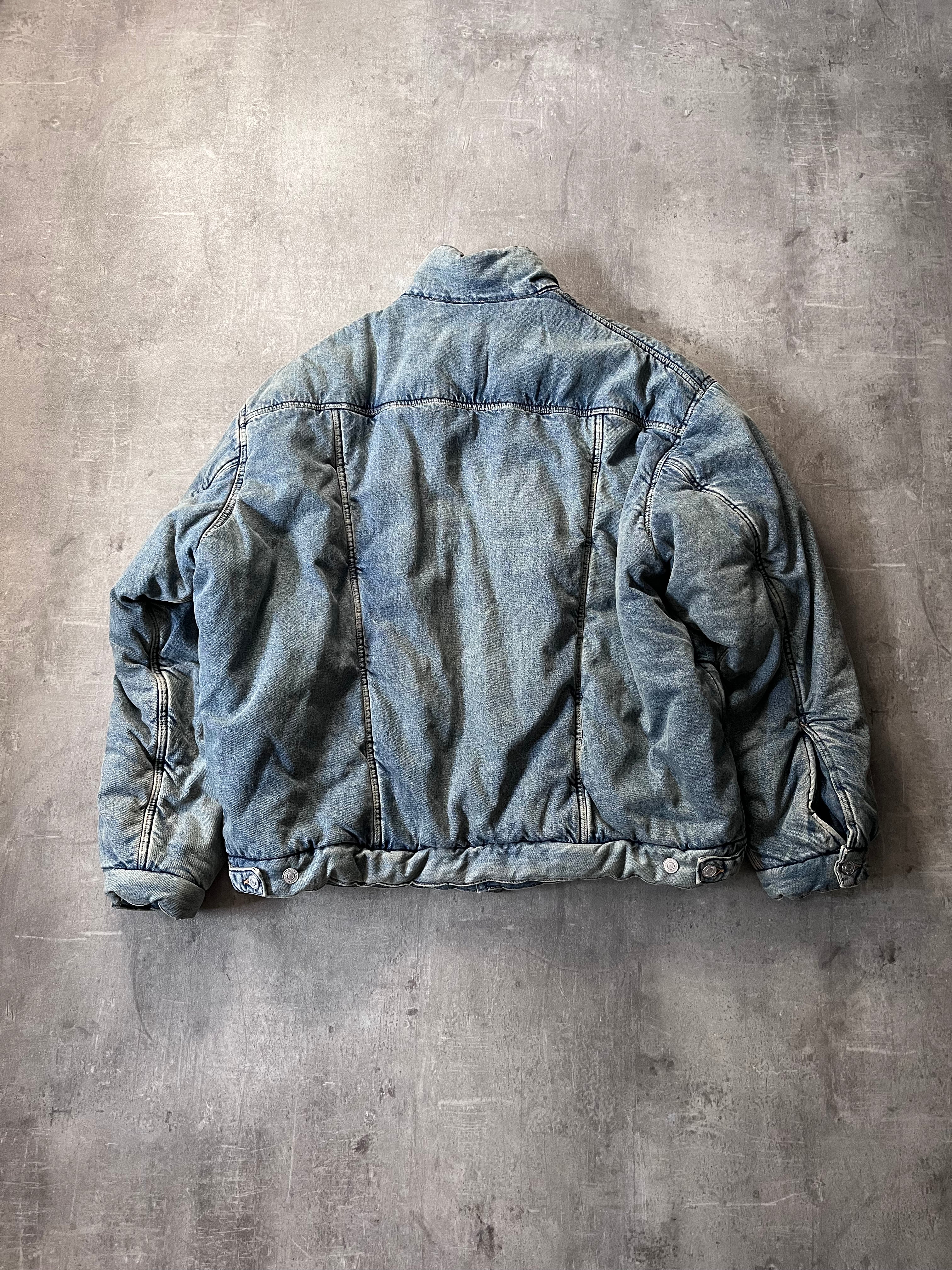 F/W 2022 Balenciaga Padded Denim Oversize Bomber Jacket Blue Men - S