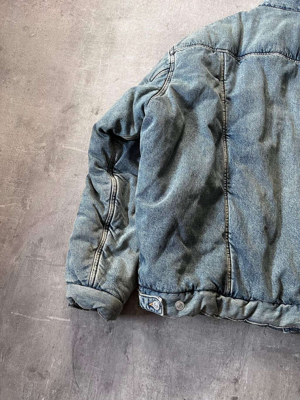 F/W 2022 Balenciaga Padded Denim Oversize Bomber Jacket Blue Men - S