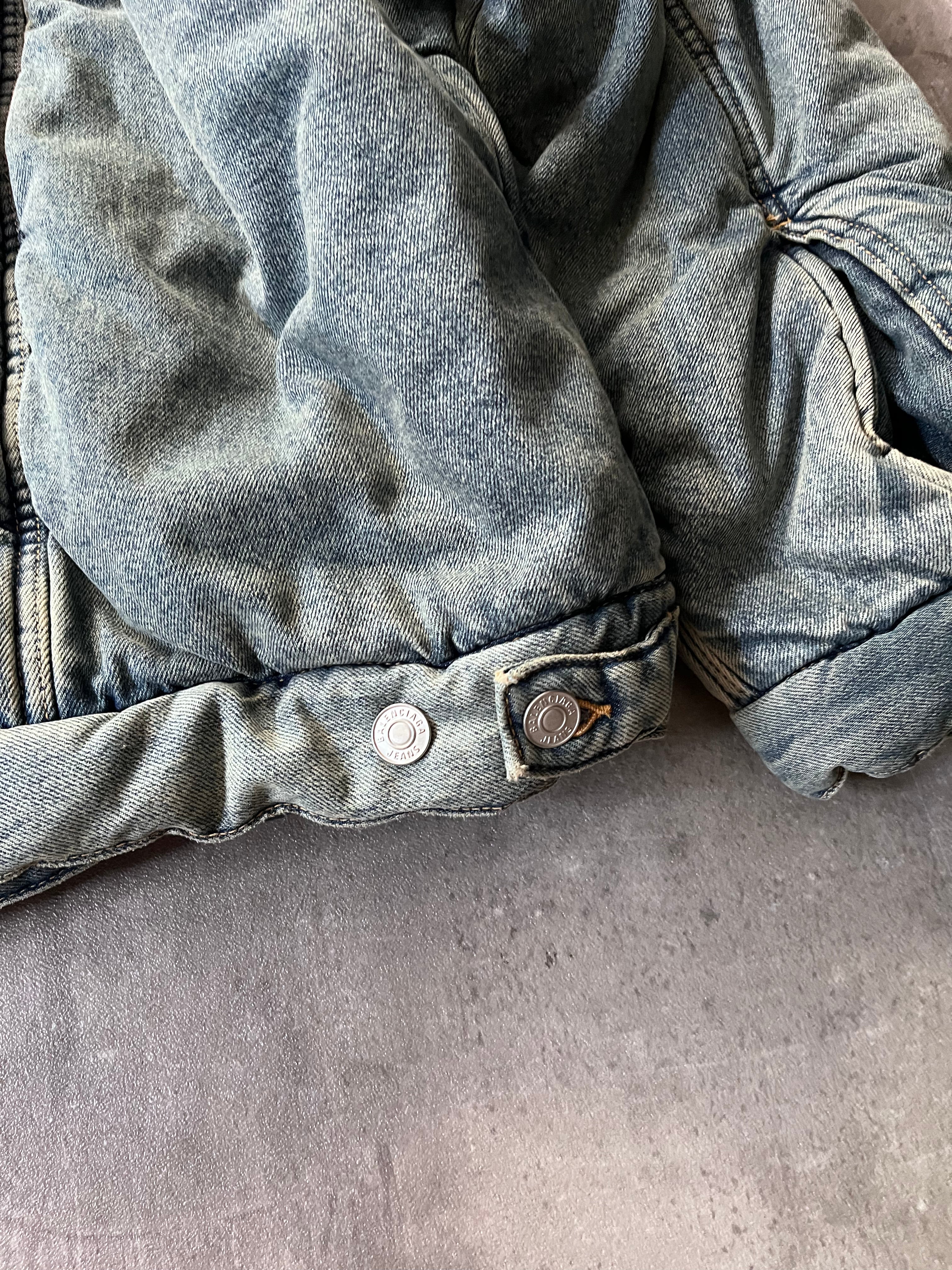 F/W 2022 Balenciaga Padded Denim Oversize Bomber Jacket Blue Men - S