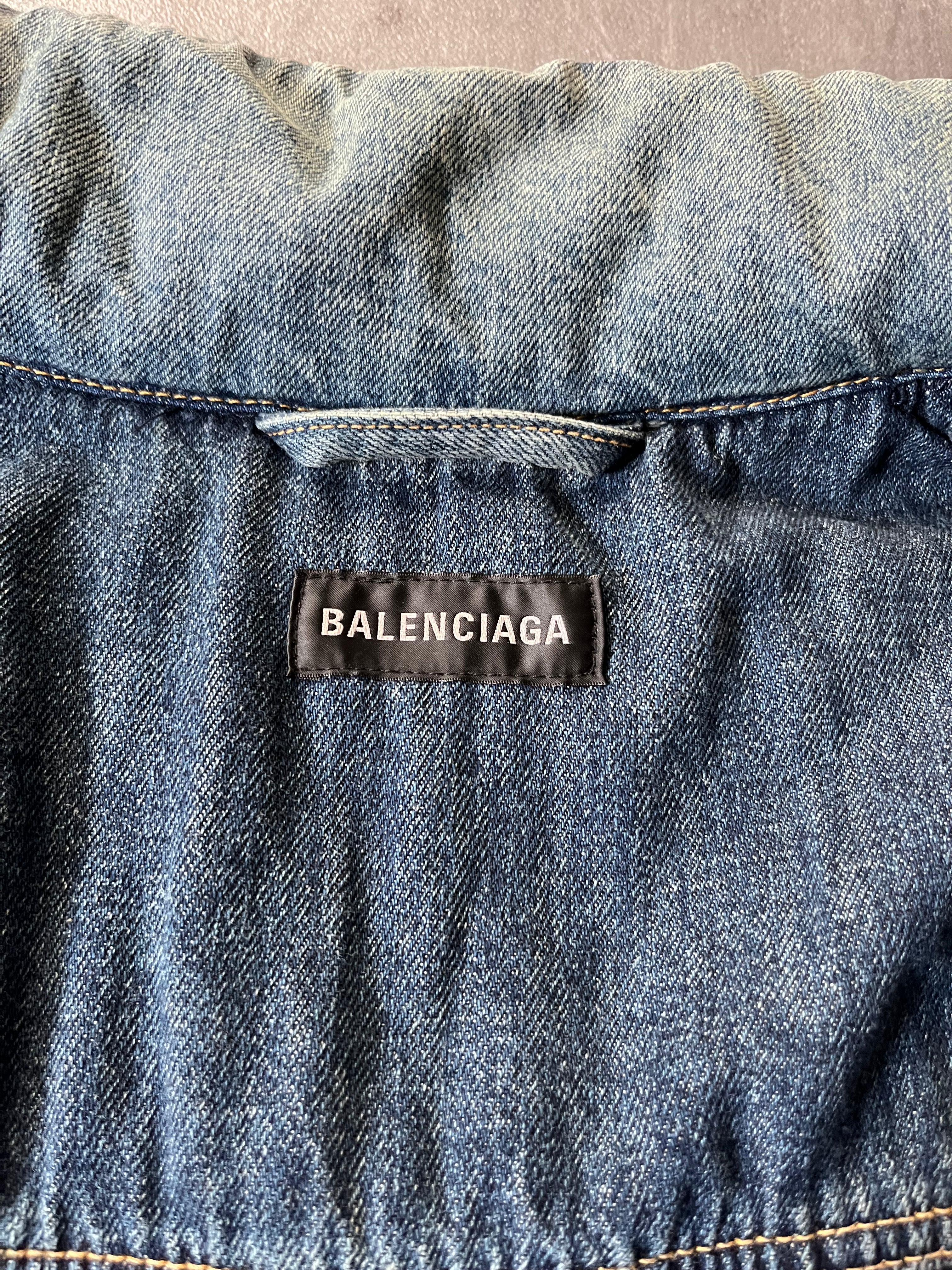 F/W 2022 Balenciaga Padded Denim Oversize Bomber Jacket Blue Men - S