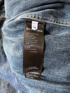 F/W 2022 Balenciaga Padded Denim Oversize Bomber Jacket Blue Men - S