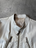 S/S 2008 Maison Margiela 5-Zip Leather Jacket White Men - L