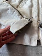 S/S 2008 Maison Margiela 5-Zip Leather Jacket White Men - L