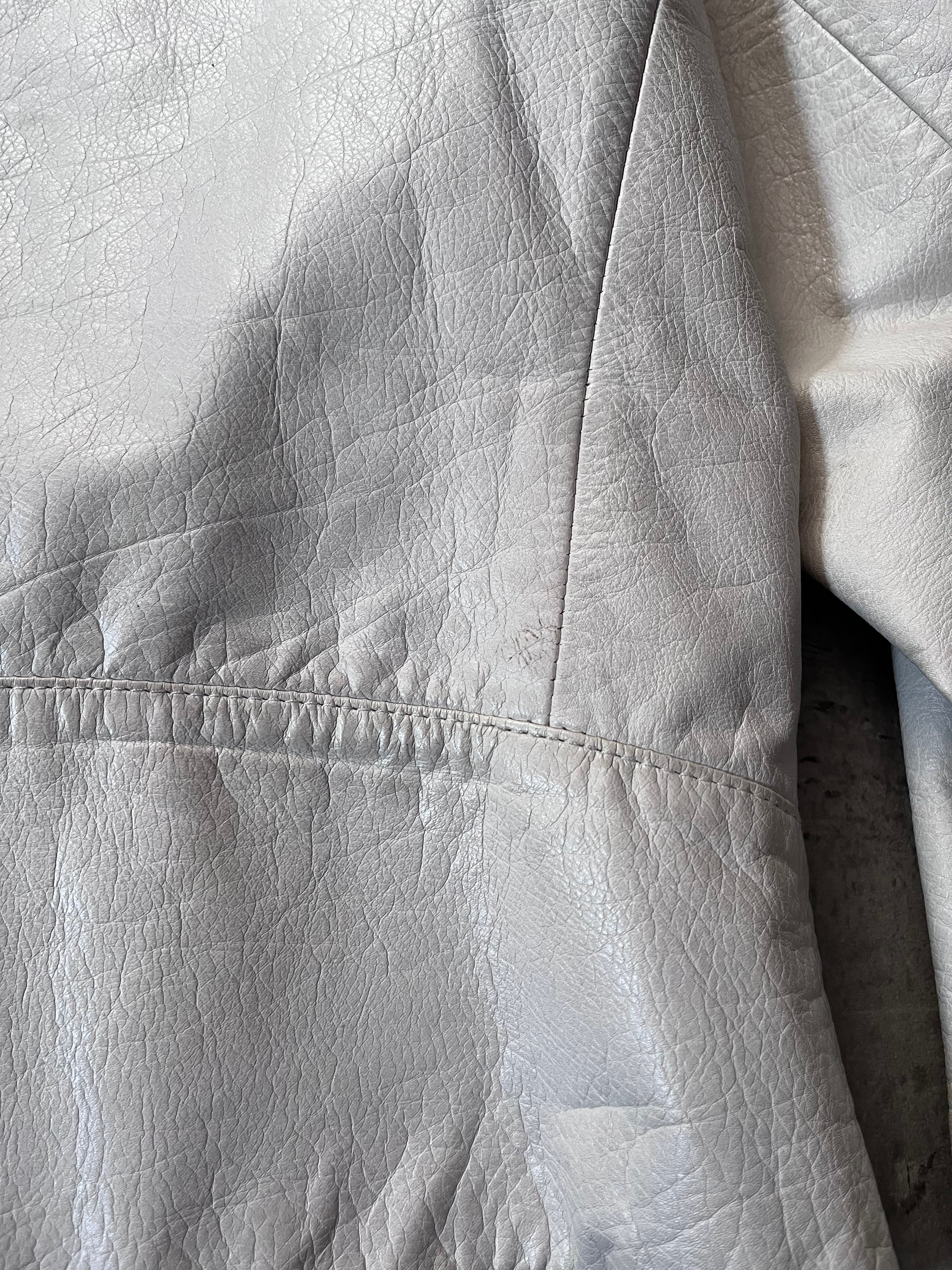 S/S 2008 Maison Margiela 5-Zip Leather Jacket White Men - L