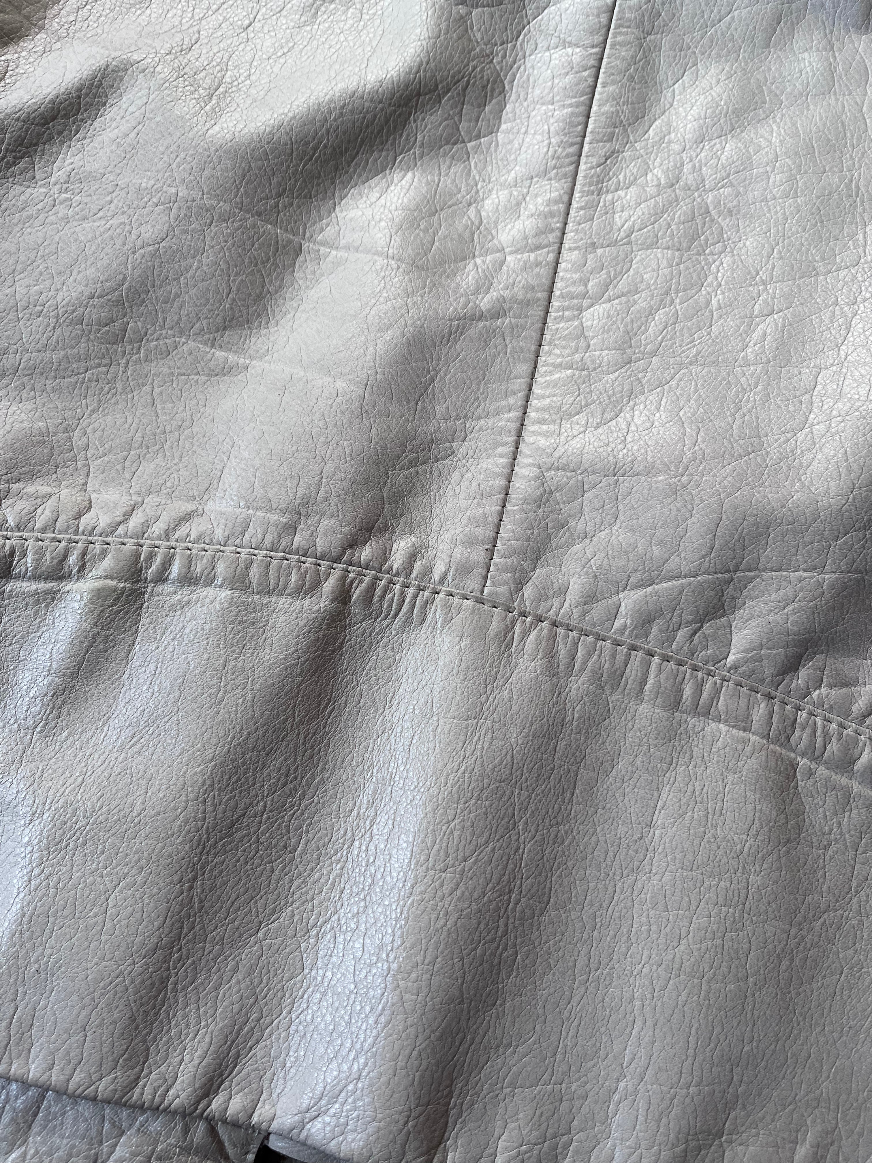 S/S 2008 Maison Margiela 5-Zip Leather Jacket White Men - L