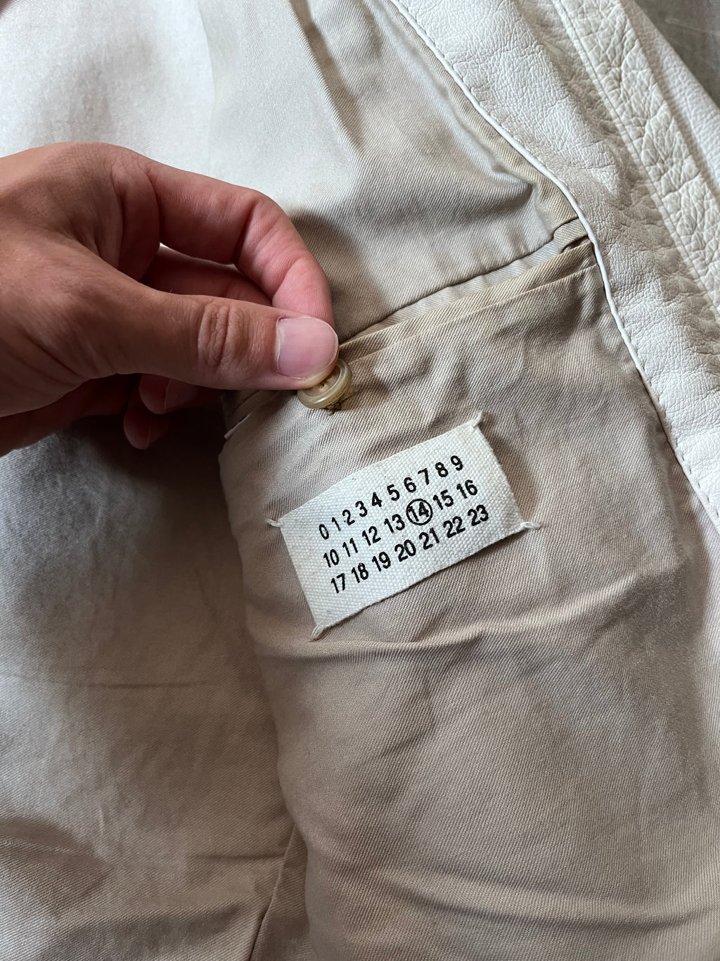 S/S 2008 Maison Margiela 5-Zip Leather Jacket White Men - L