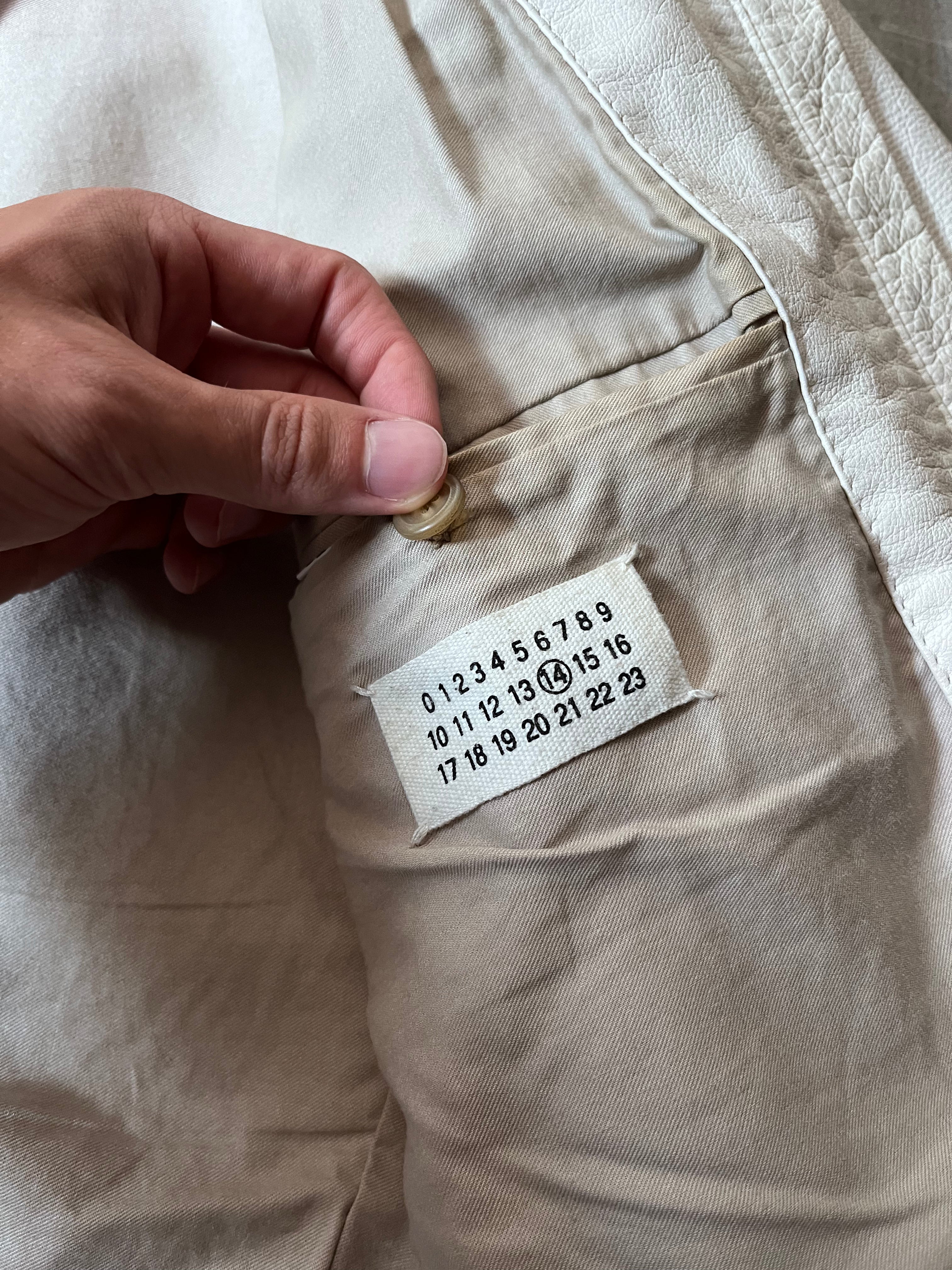 S/S 2008 Maison Margiela 5-Zip Leather Jacket White Men - L