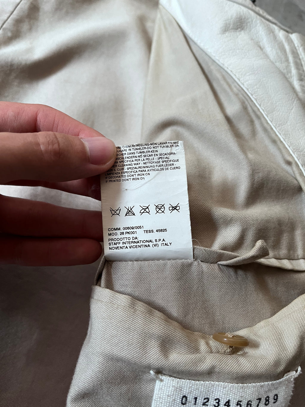 S/S 2008 Maison Margiela 5-Zip Leather Jacket White Men - L