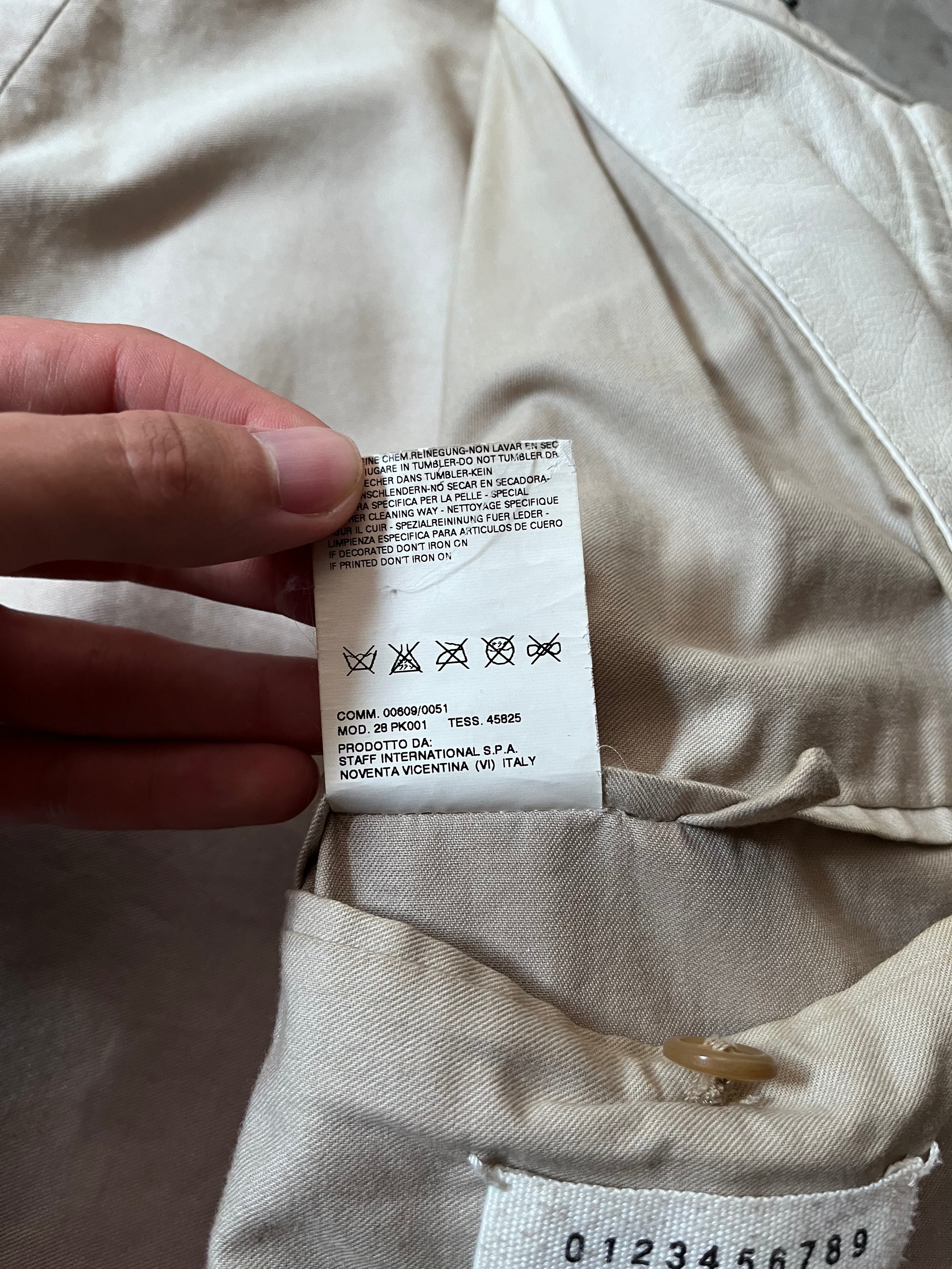 S/S 2008 Maison Margiela 5-Zip Leather Jacket White Men - L
