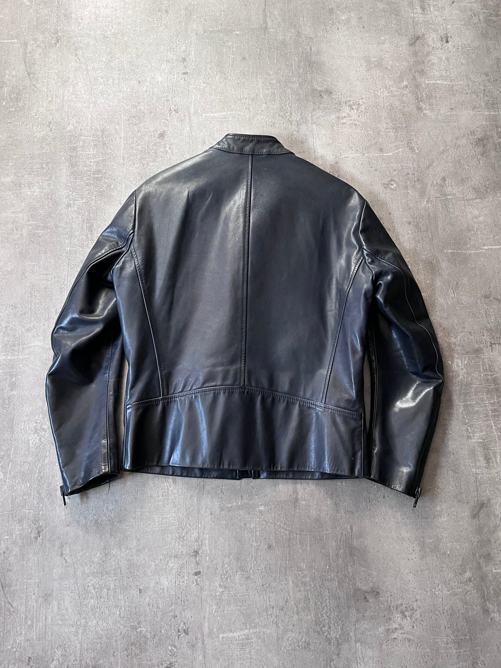 S/S 2011 Maison Margiela 5-Zip Leather Jacket Navy Men - M