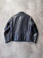 S/S 2011 Maison Margiela 5-Zip Leather Jacket Navy Men - M