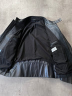 S/S 2011 Maison Margiela 5-Zip Leather Jacket Navy Men - M