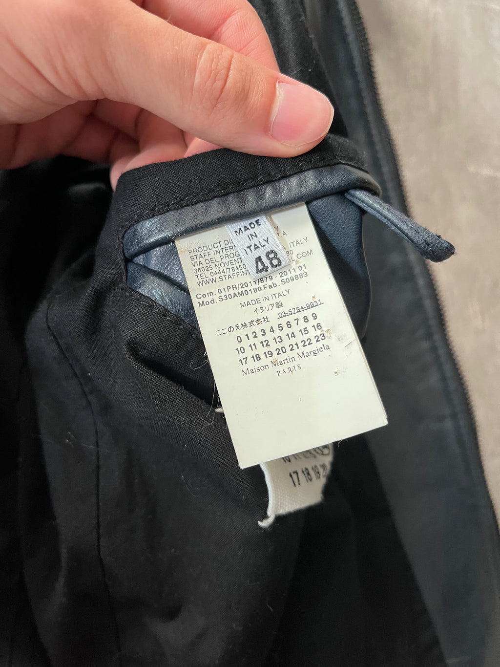 S/S 2011 Maison Margiela 5-Zip Leather Jacket Navy Men - M