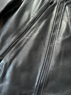 S/S 2011 Maison Margiela 5-Zip Leather Jacket Navy Men - M