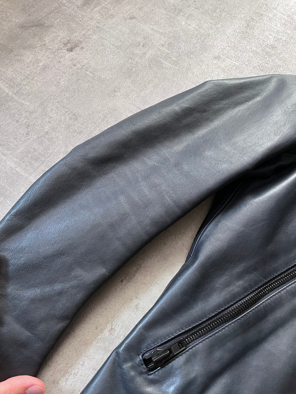 S/S 2011 Maison Margiela 5-Zip Leather Jacket Navy Men - M