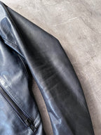 S/S 2011 Maison Margiela 5-Zip Leather Jacket Navy Men - M