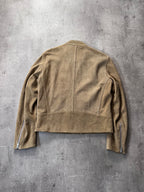 S/S 2019 Maison Margiela 5-Zip Suede Leather Jacket Beige - L