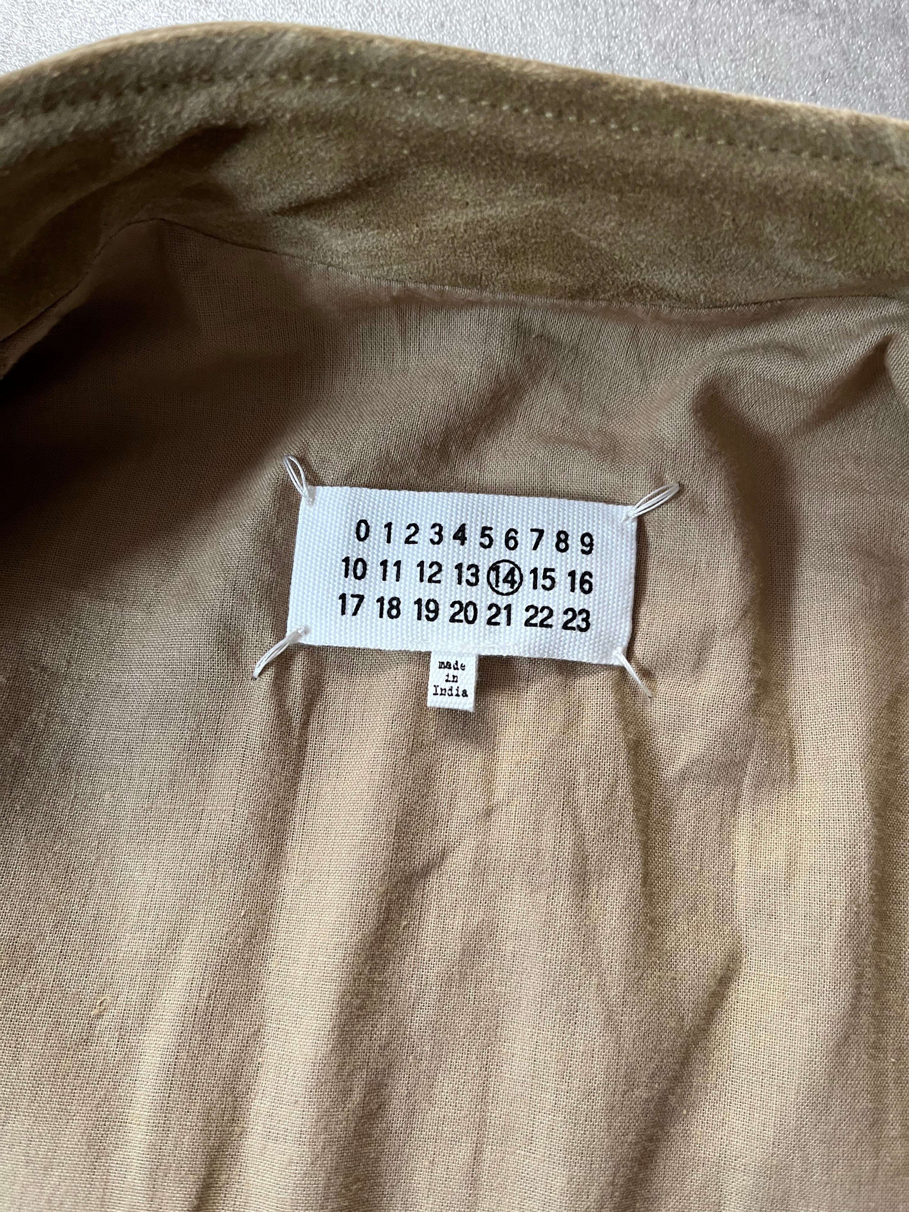 S/S 2019 Maison Margiela 5-Zip Suede Leather Jacket Beige - L