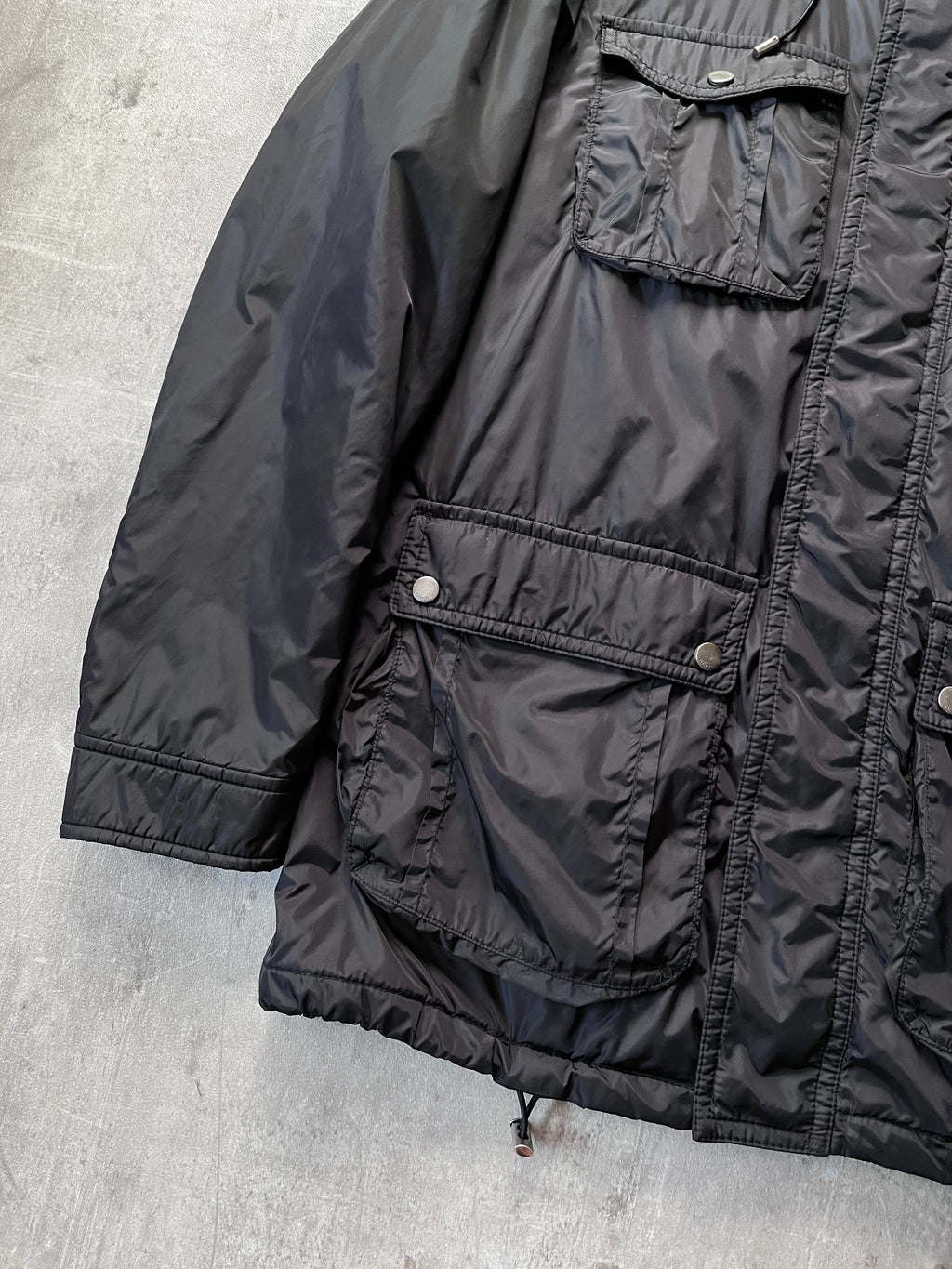 Gucci Technical Windbreaker Nylon Long Jacket Black Men - M