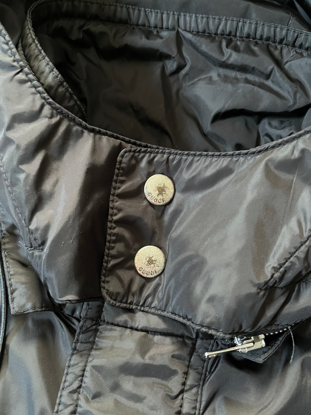 Gucci Technical Windbreaker Nylon Long Jacket Black Men - M