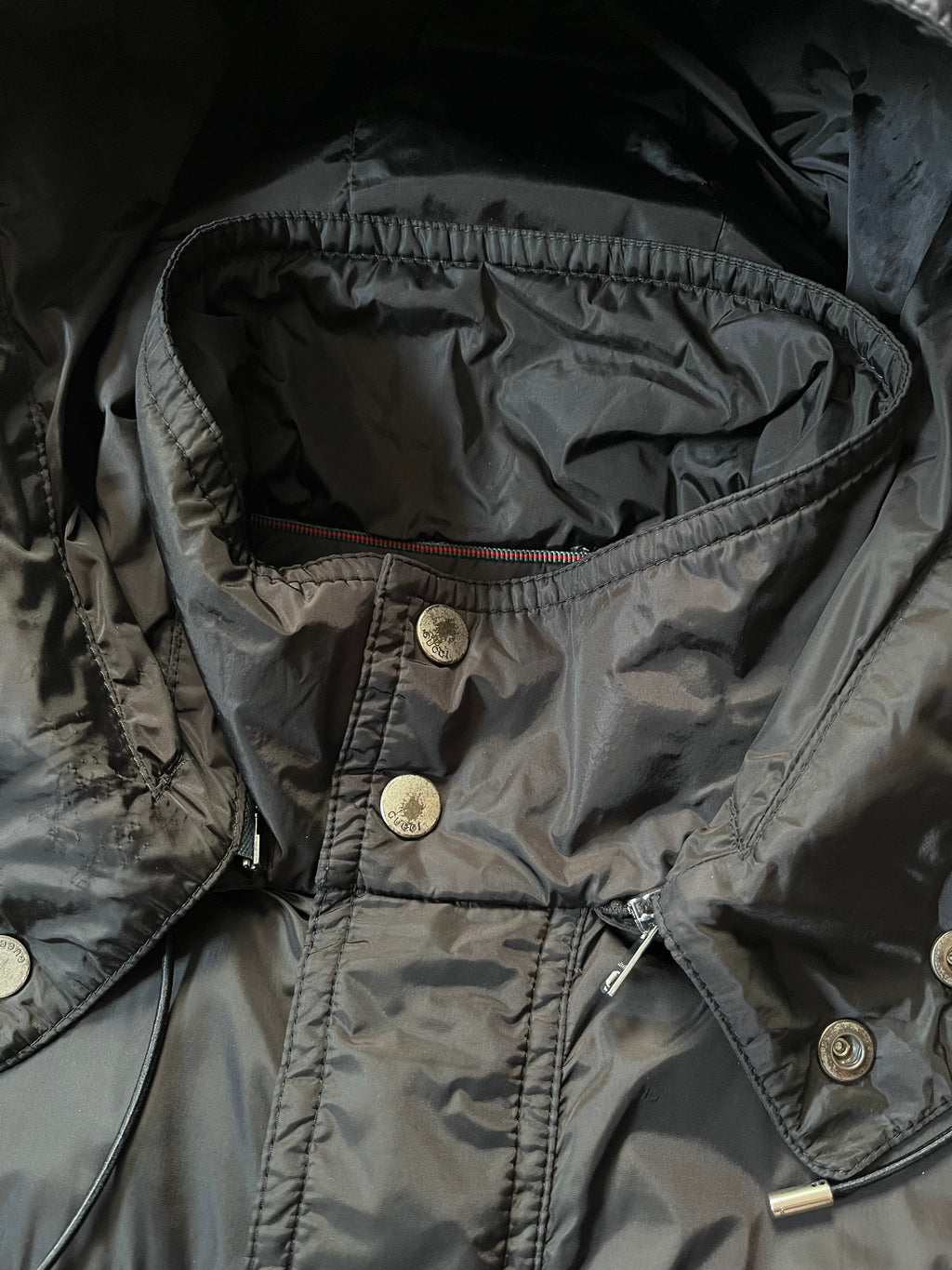 Gucci Technical Windbreaker Nylon Long Jacket Black Men - M