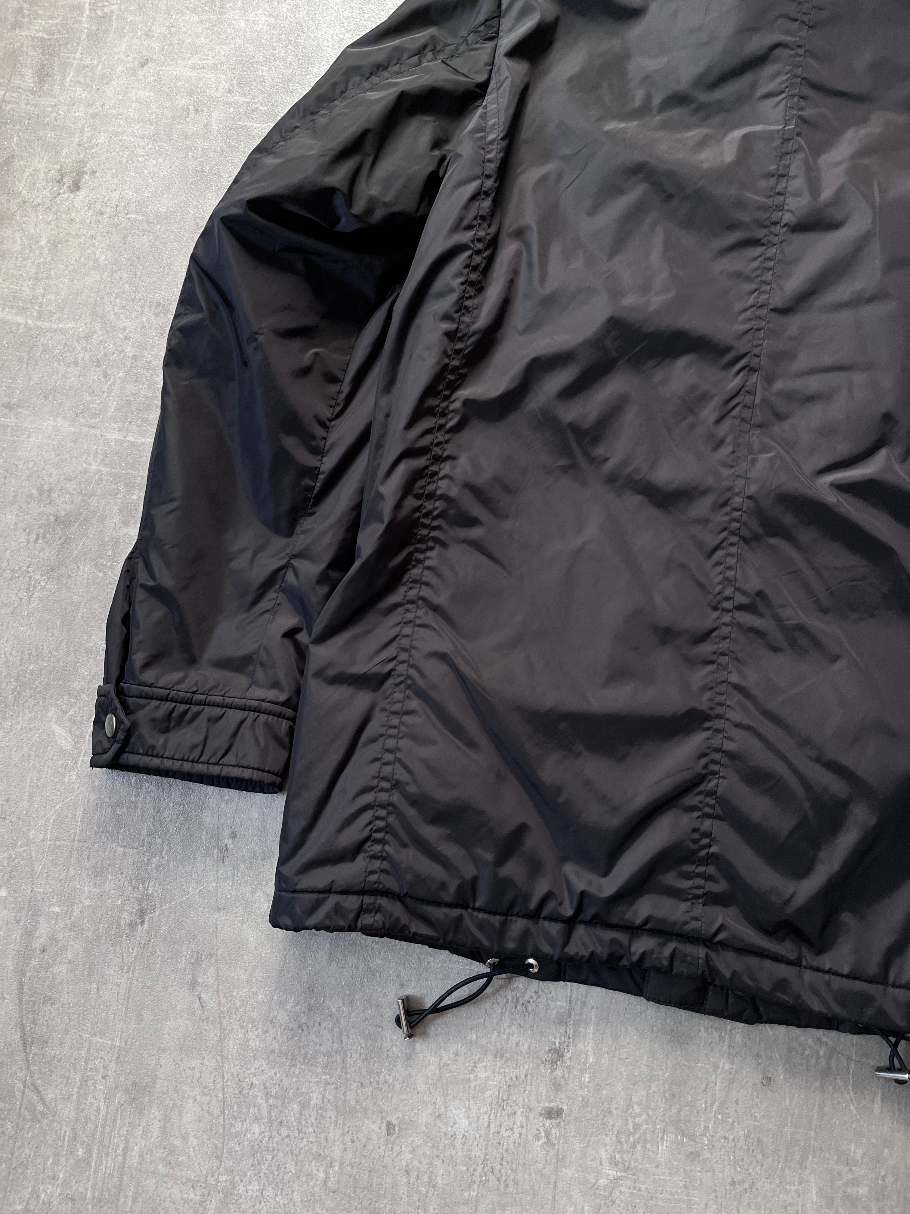 Gucci Technical Windbreaker Nylon Long Jacket Black Men - M