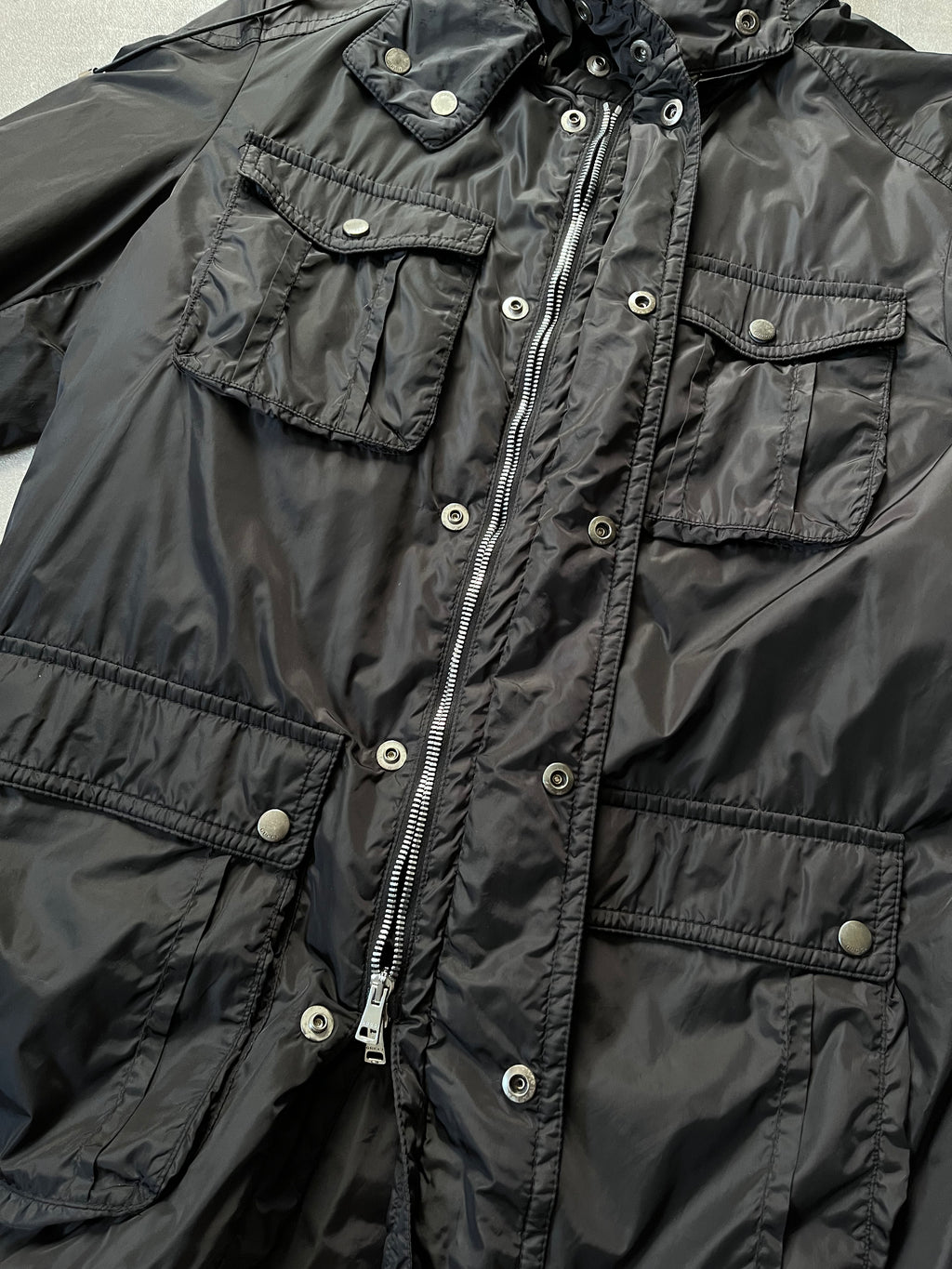 Gucci Technical Windbreaker Nylon Long Jacket Black Men - M