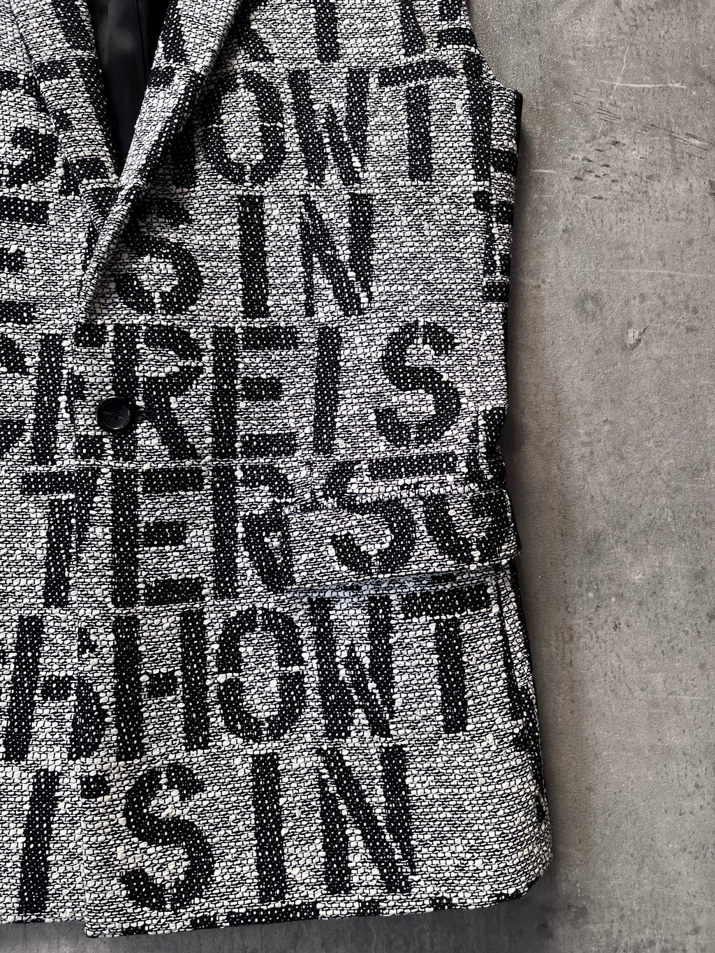 S/S 2009 Raf Simons Christopher Wool Textured Vest Jacket Grey Men - S