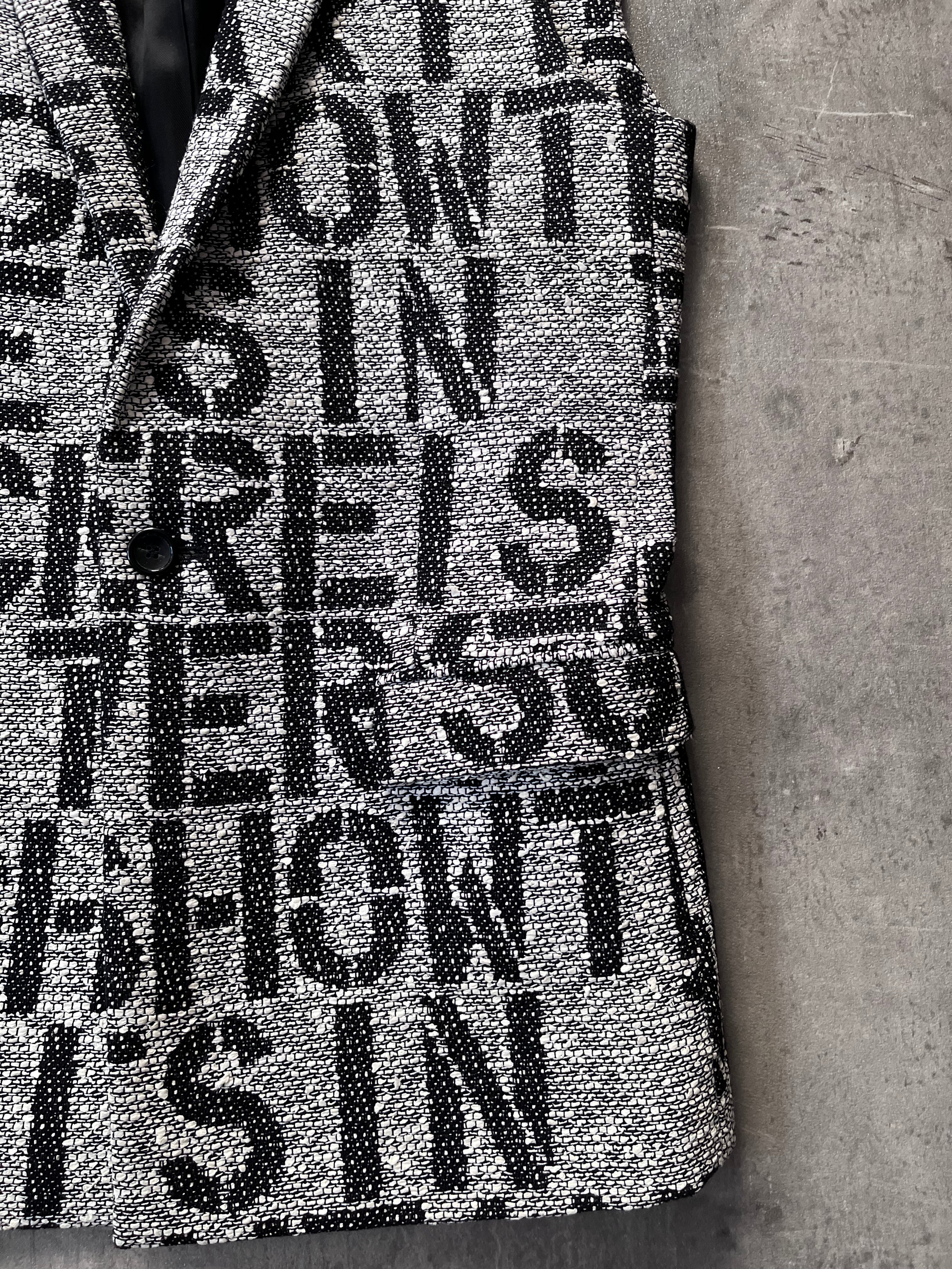 S/S 2009 Raf Simons Christopher Wool Textured Vest Jacket Grey Men - S
