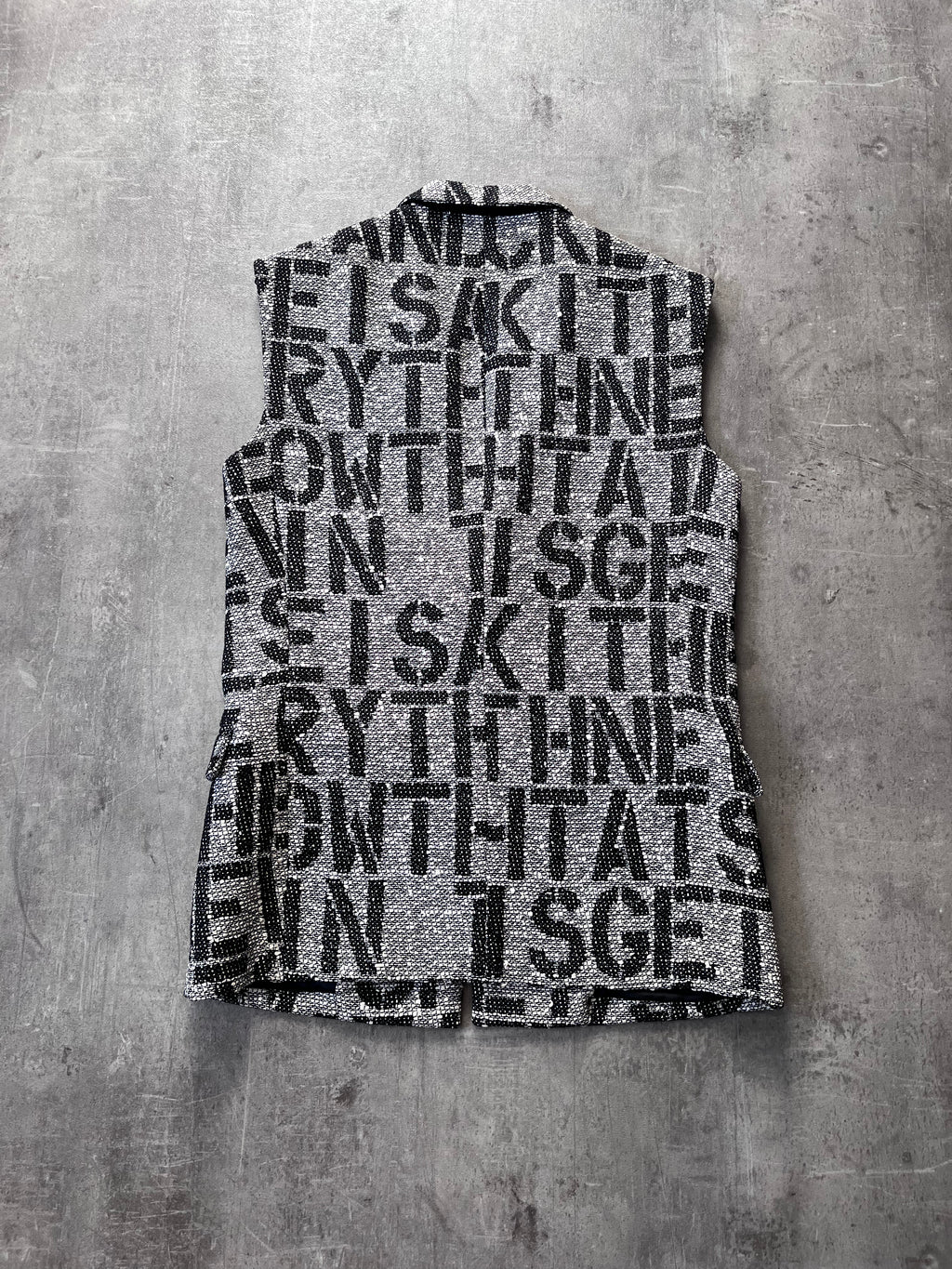 S/S 2009 Raf Simons Christopher Wool Textured Vest Jacket Grey Men - S