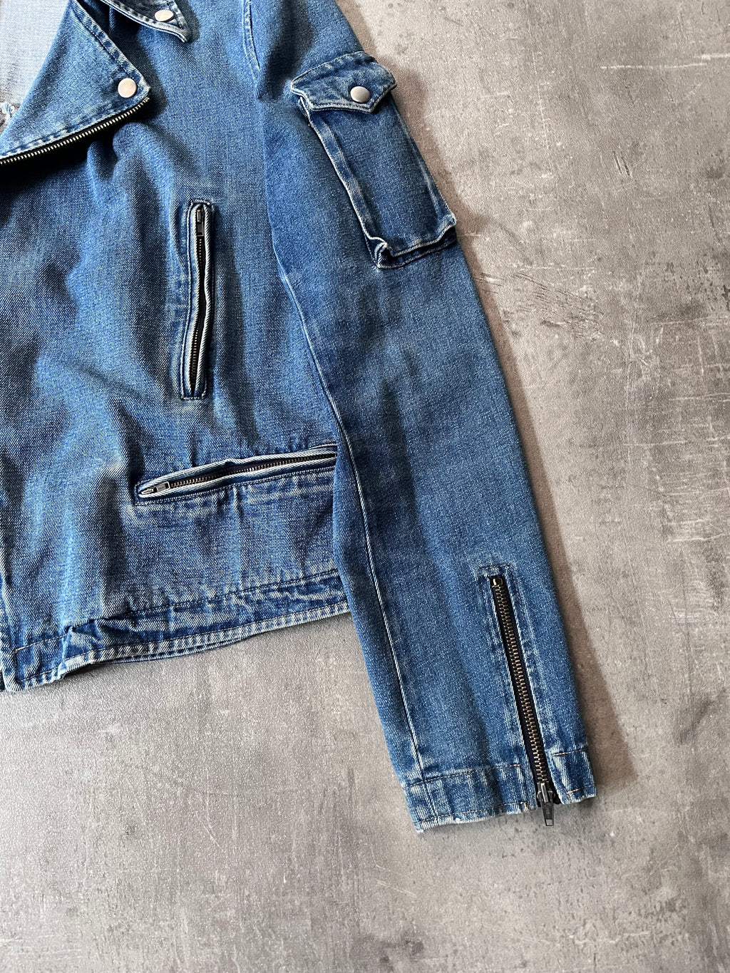 F/W 2005/06 Raf Simons Sample Denim Rider Jacket Blue Men - M