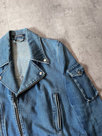 F/W 2005/06 Raf Simons Sample Denim Rider Jacket Blue Men - M
