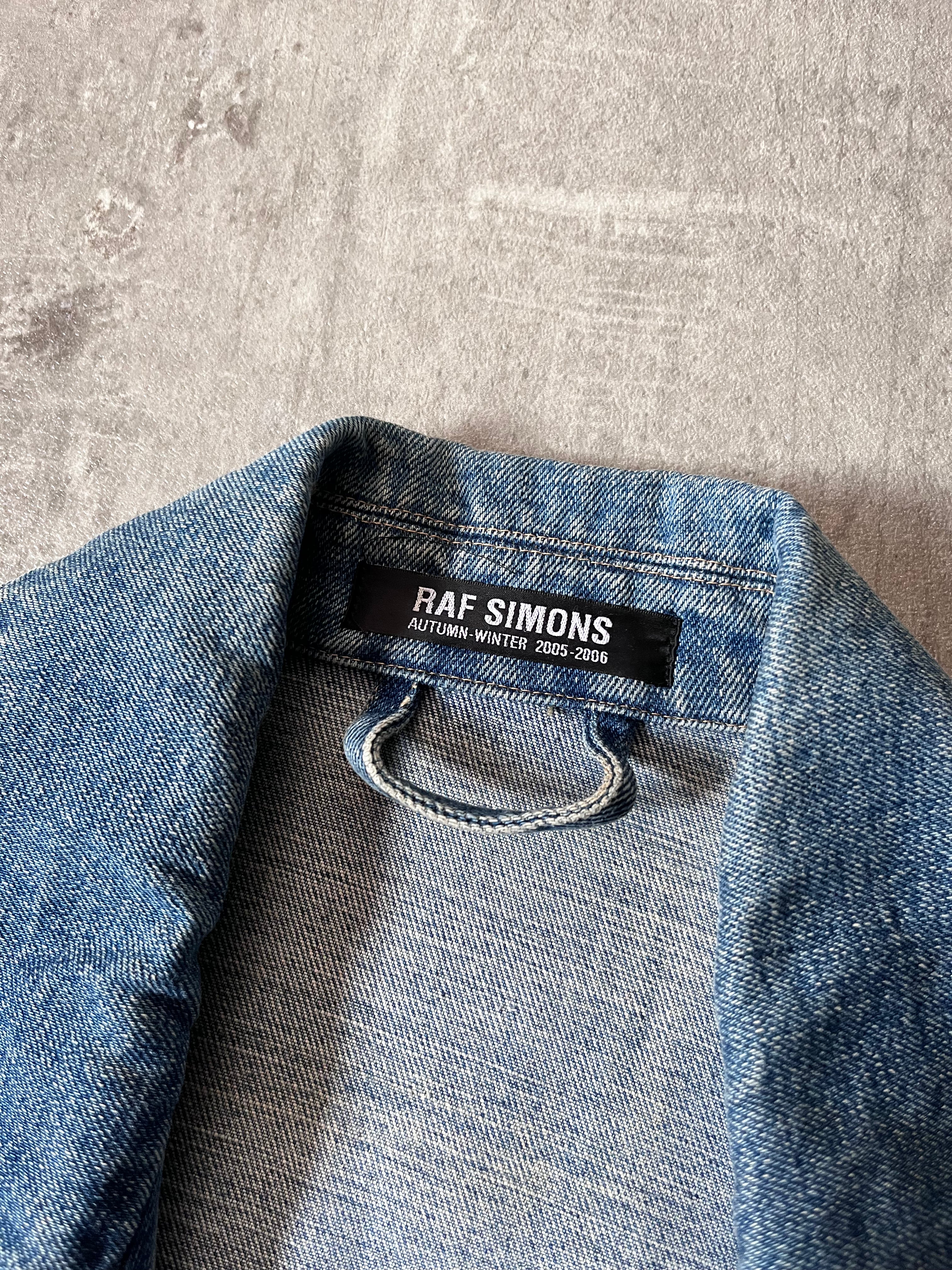 F/W 2005/06 Raf Simons Sample Denim Rider Jacket Blue Men - M