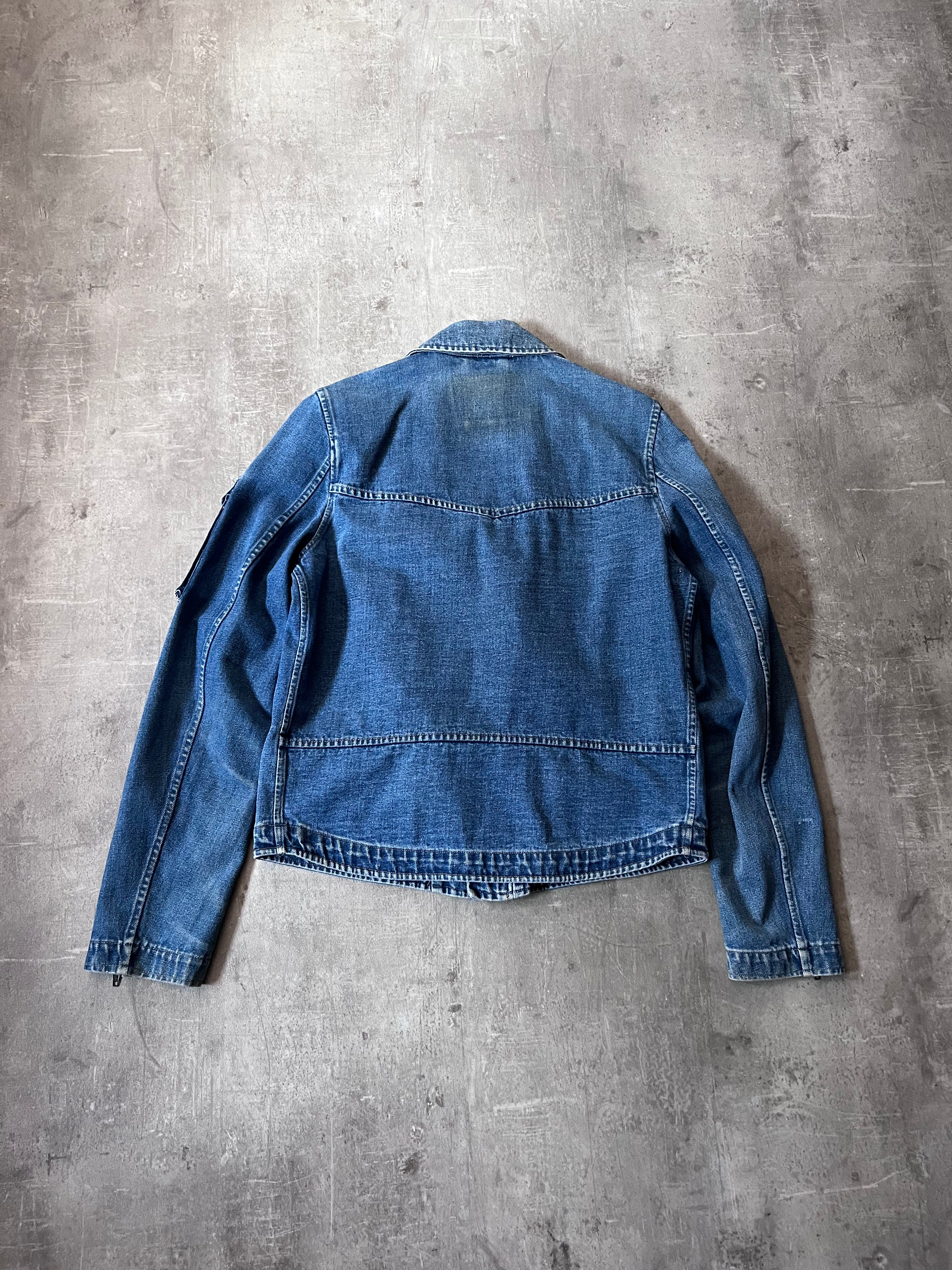 F/W 2005/06 Raf Simons Sample Denim Rider Jacket Blue Men - M