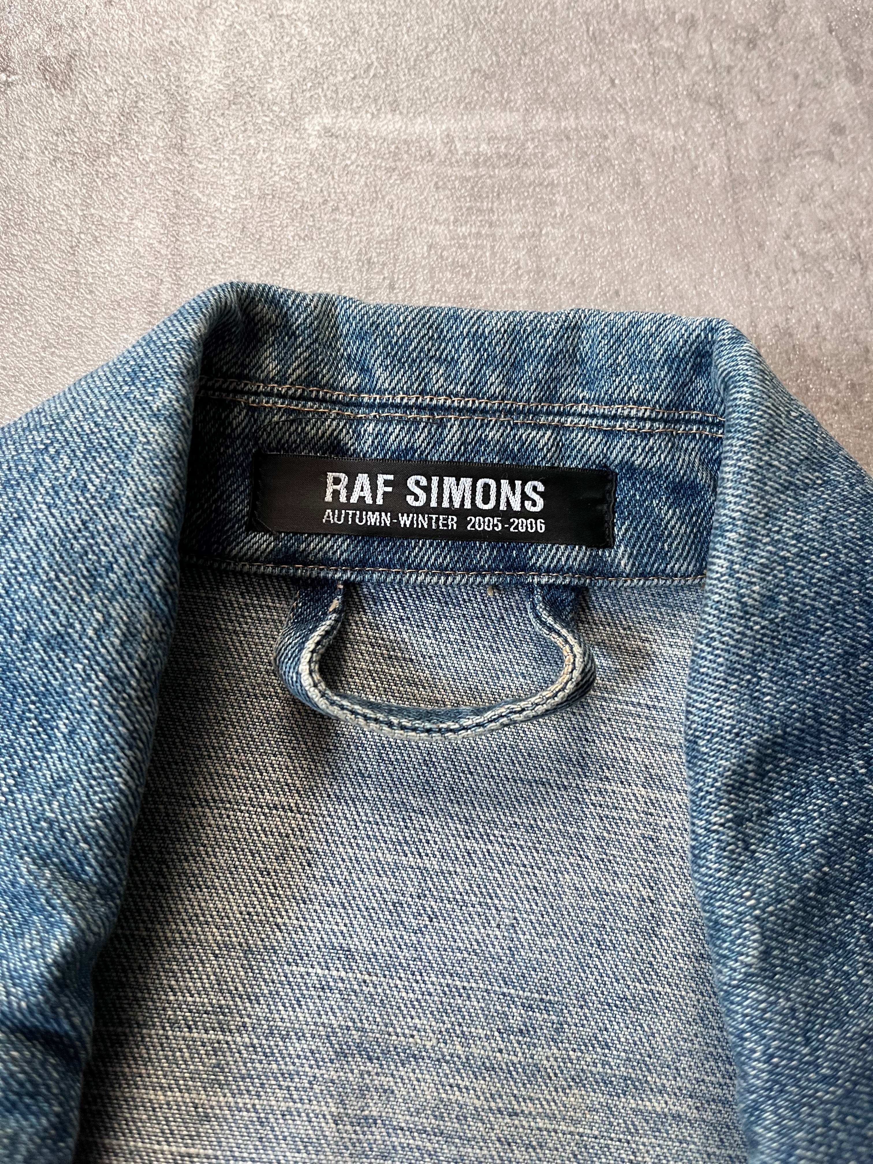F/W 2005/06 Raf Simons Sample Denim Rider Jacket Blue Men - M