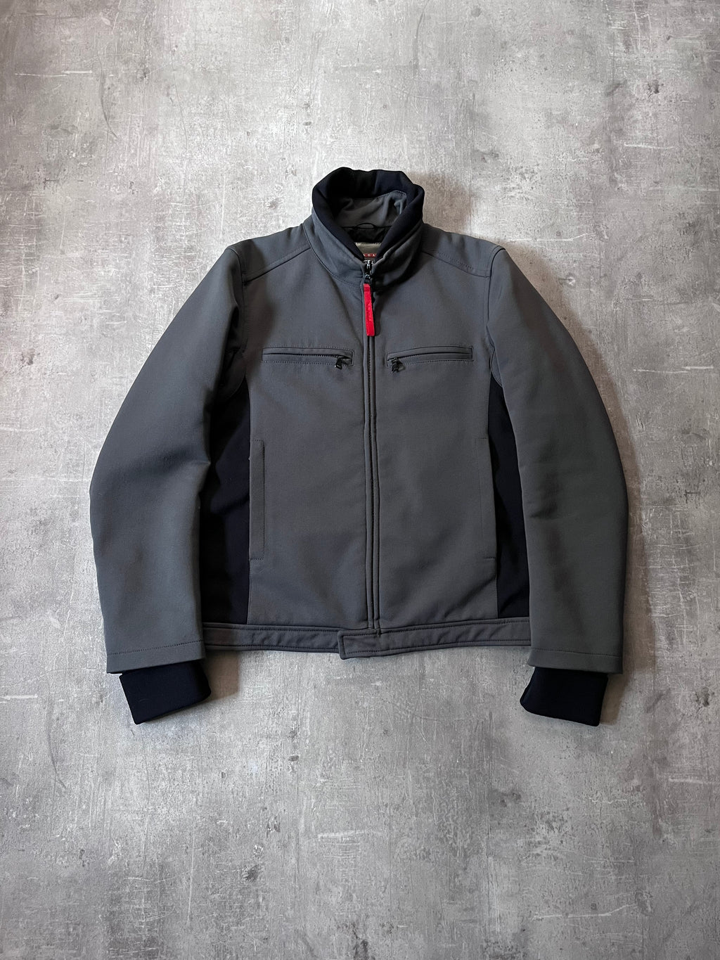 2000s Prada Sport Nylon Bomber Jacket Grey Men - M