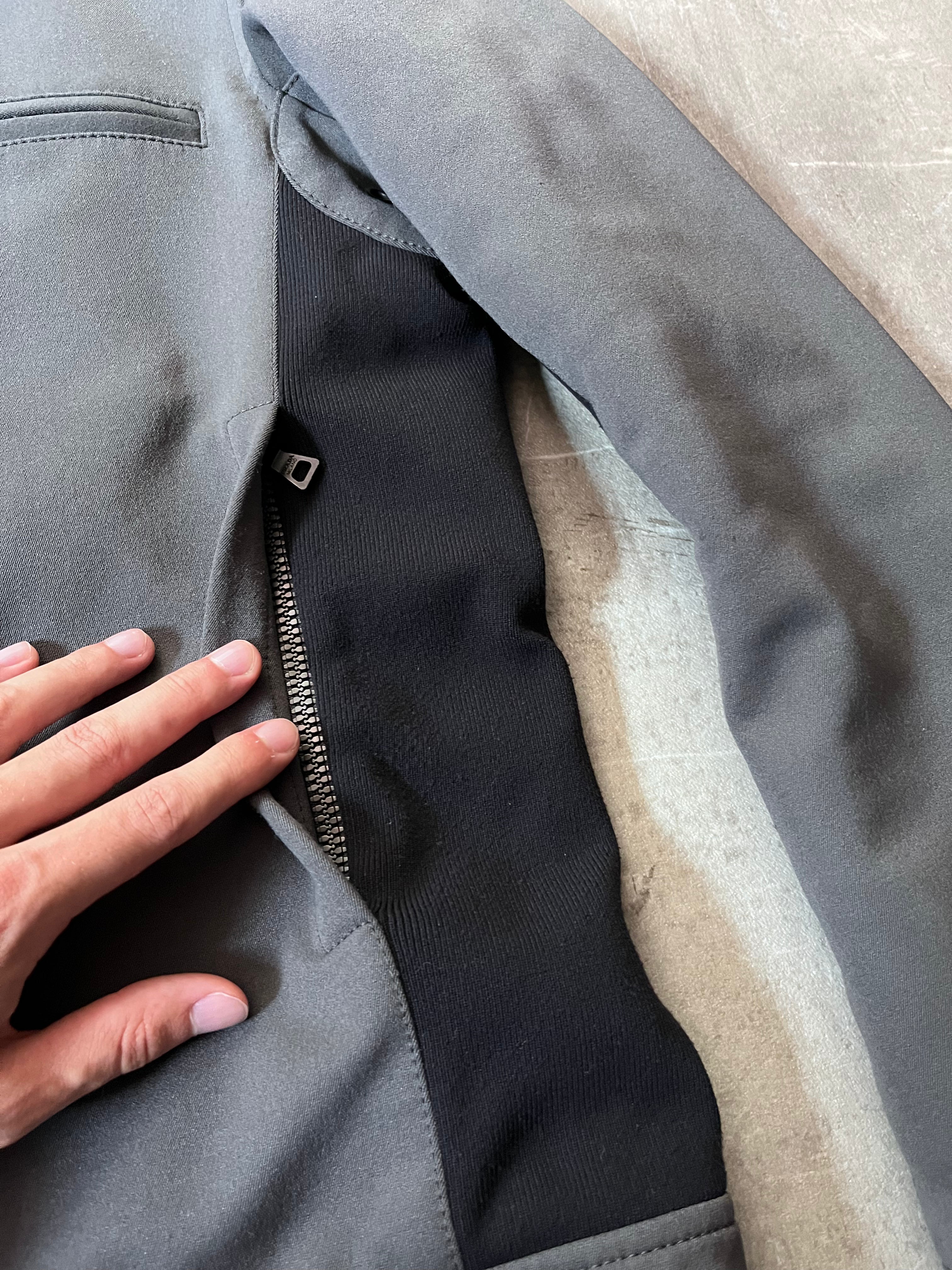 2000s Prada Sport Nylon Bomber Jacket Grey Men - M