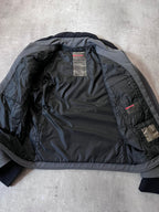 2000s Prada Sport Nylon Bomber Jacket Grey Men - M