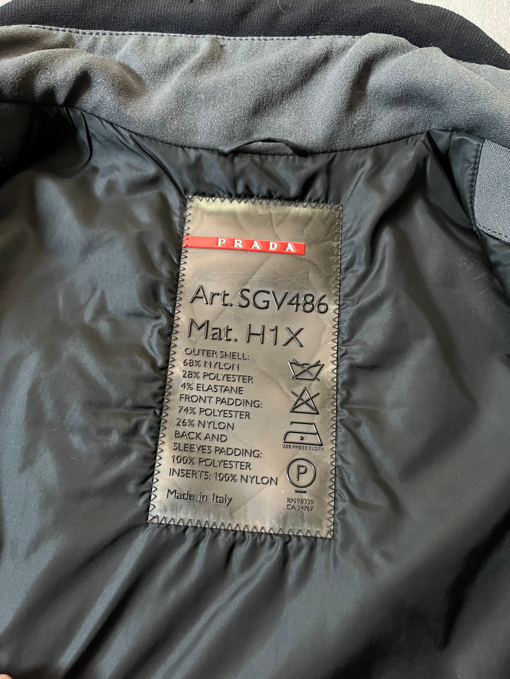 2000s Prada Sport Nylon Bomber Jacket Grey Men - M