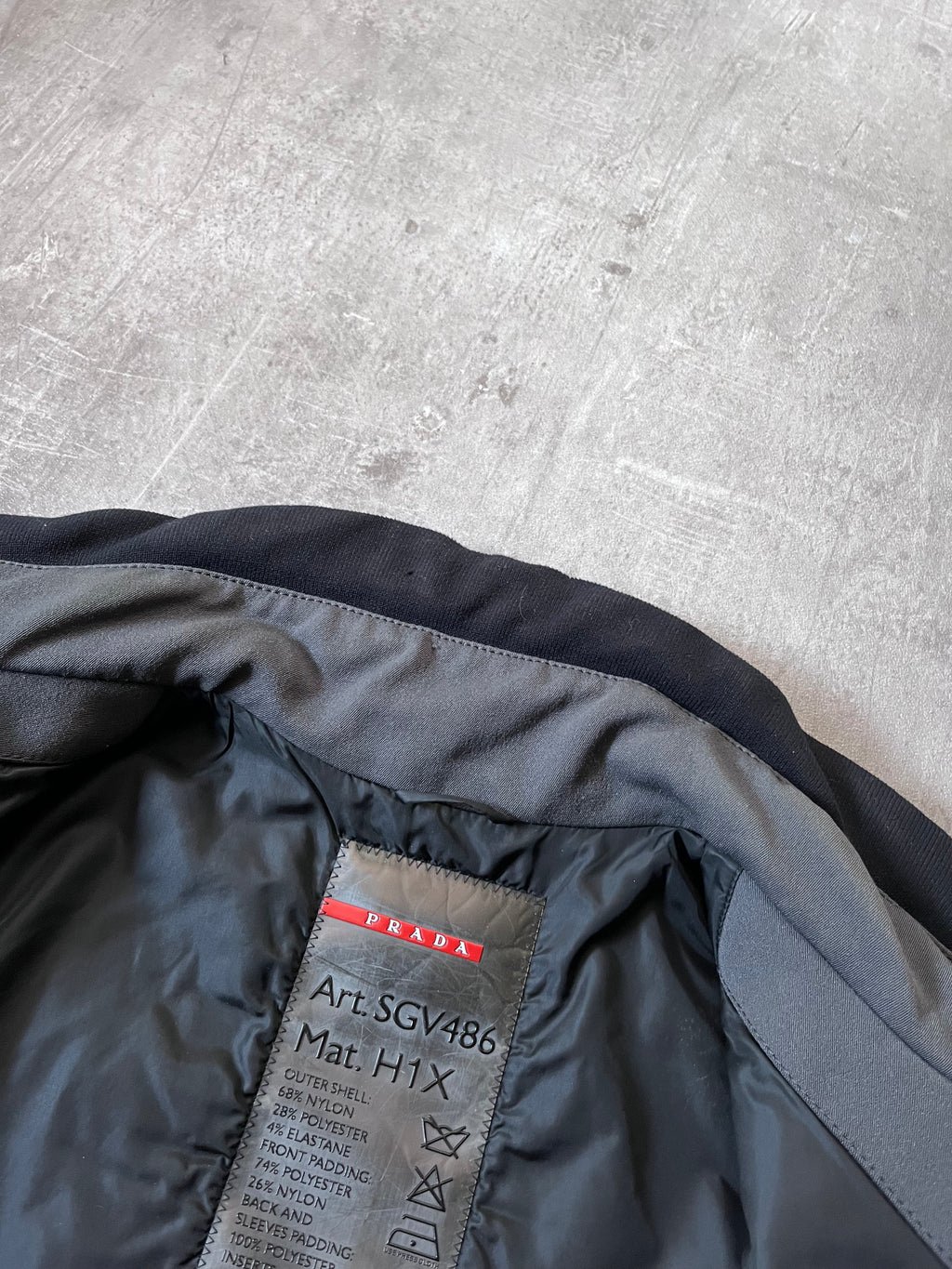 2000s Prada Sport Nylon Bomber Jacket Grey Men - M