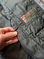 2000s Prada Sport Nylon Bomber Jacket Grey Men - M