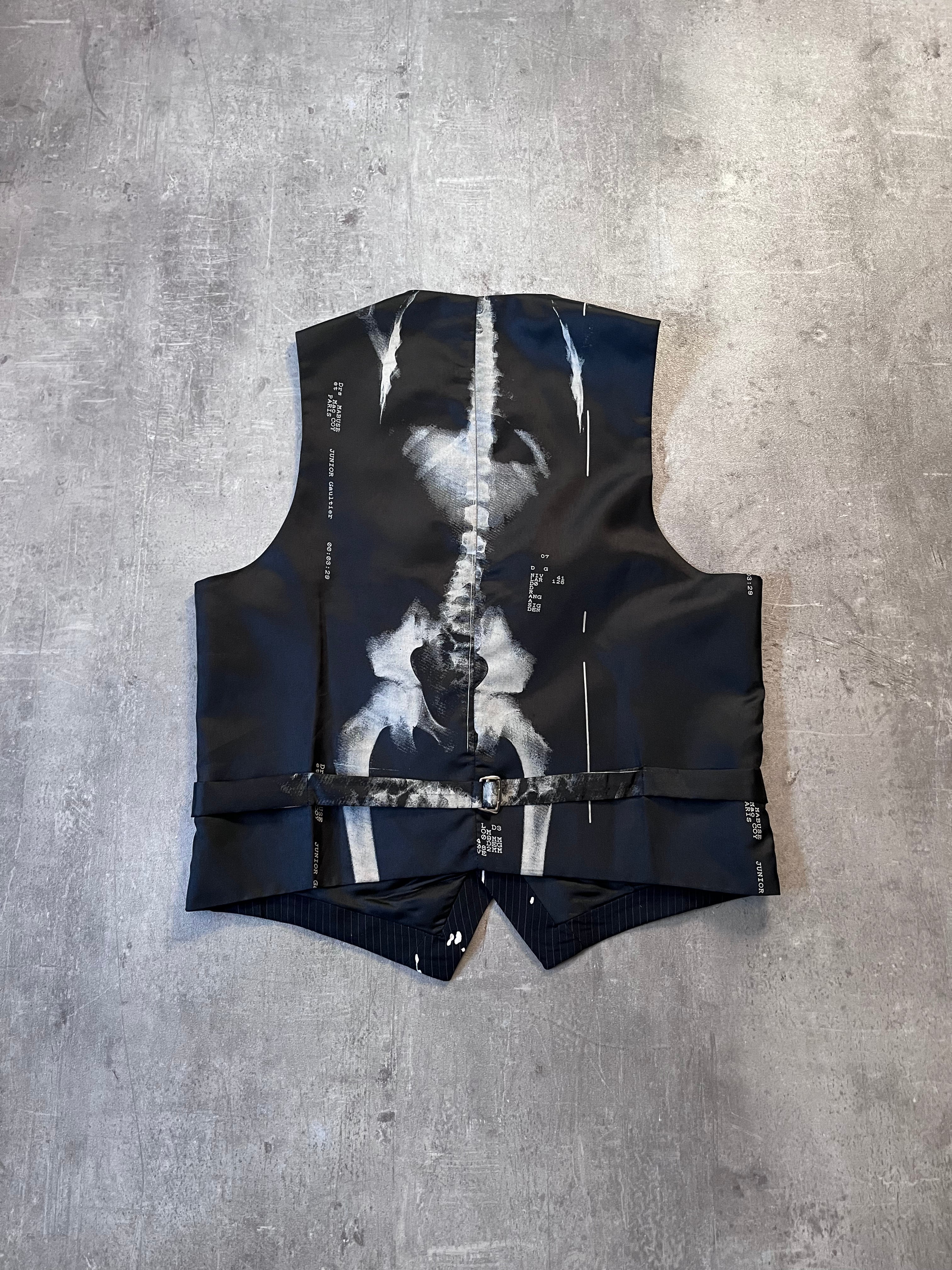 S/S 1990 Jean Paul Gaultier X-Ray Reversible Vest Jacket Black Men - L