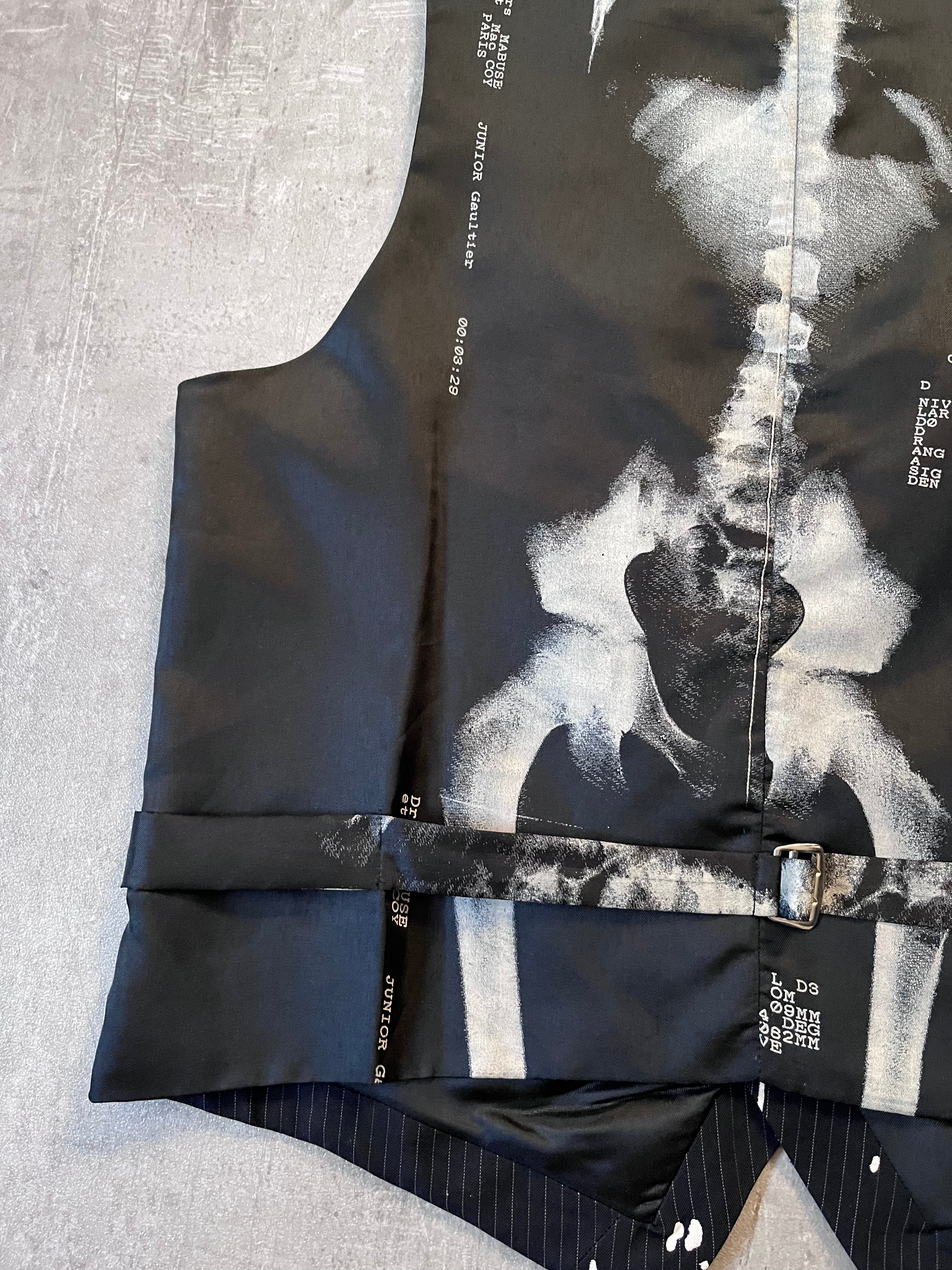 S/S 1990 Jean Paul Gaultier X-Ray Reversible Vest Jacket Black Men - L