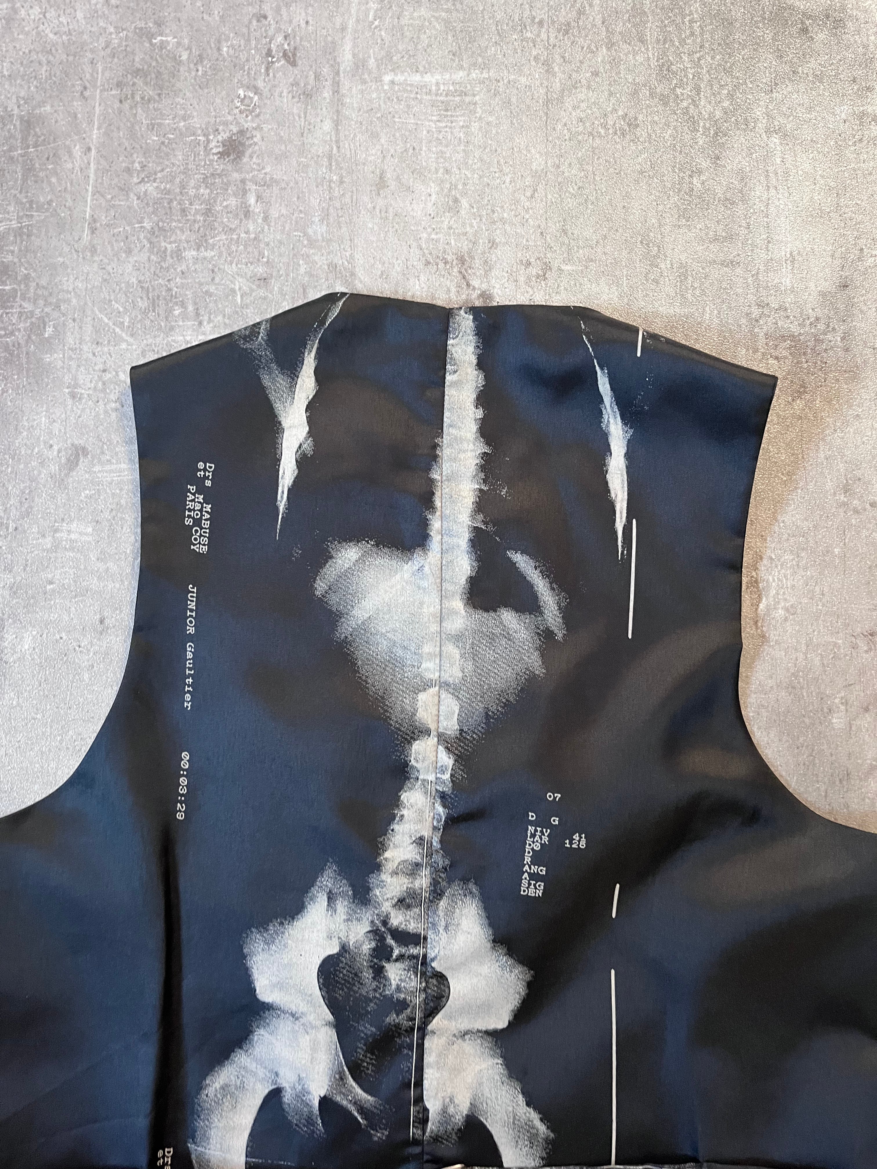 S/S 1990 Jean Paul Gaultier X-Ray Reversible Vest Jacket Black Men - L