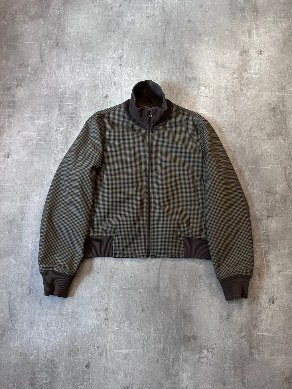 F/W 2000 Prada Tartan Bomber Jacket Green Brown Men - M