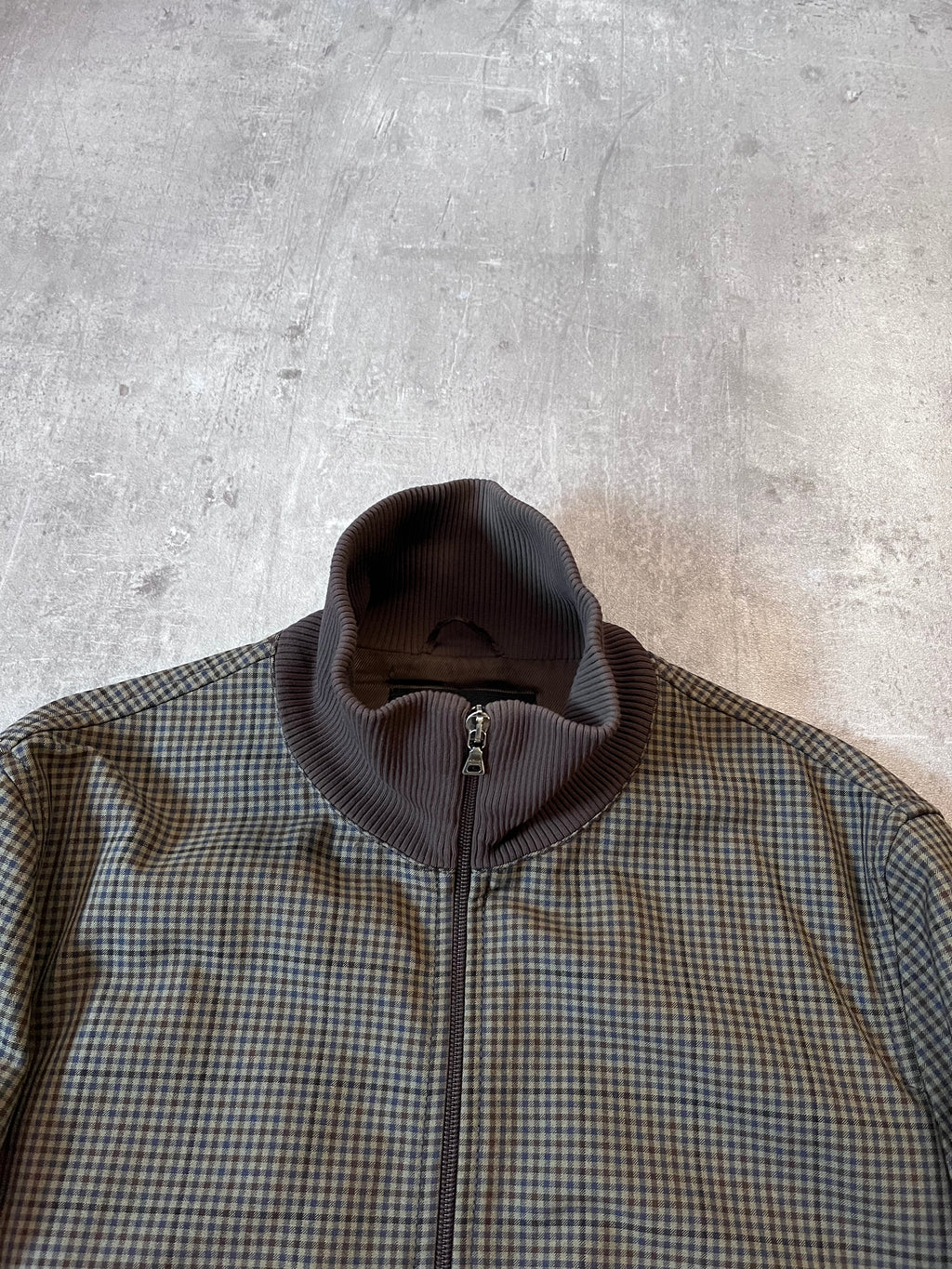 F/W 2000 Prada Tartan Bomber Jacket Green Brown Men - M