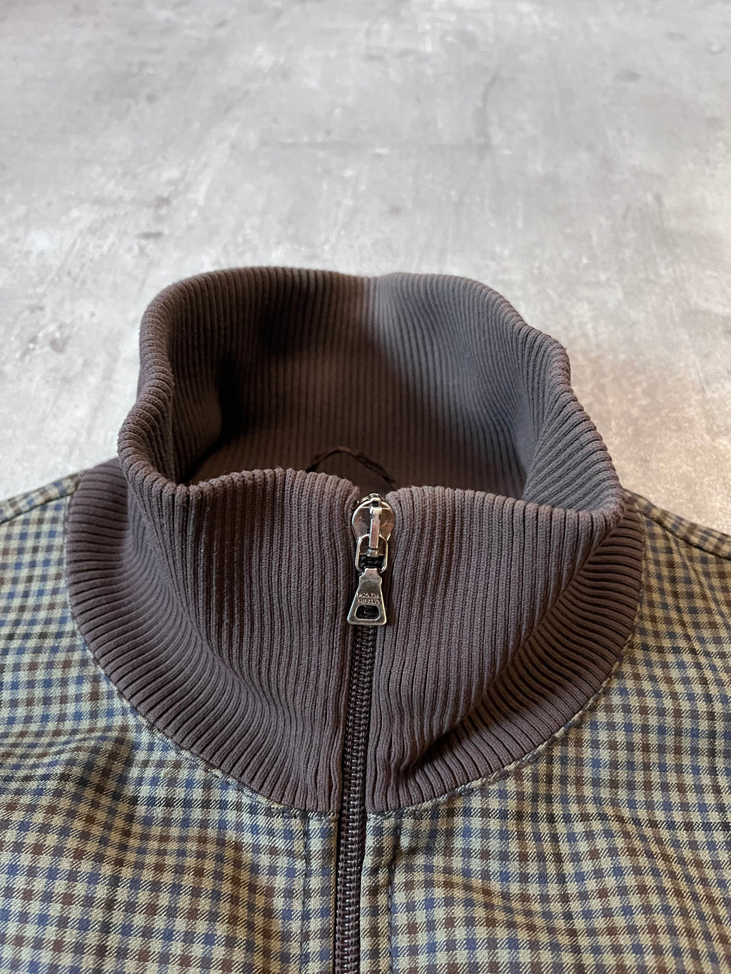 F/W 2000 Prada Tartan Bomber Jacket Green Brown Men - M