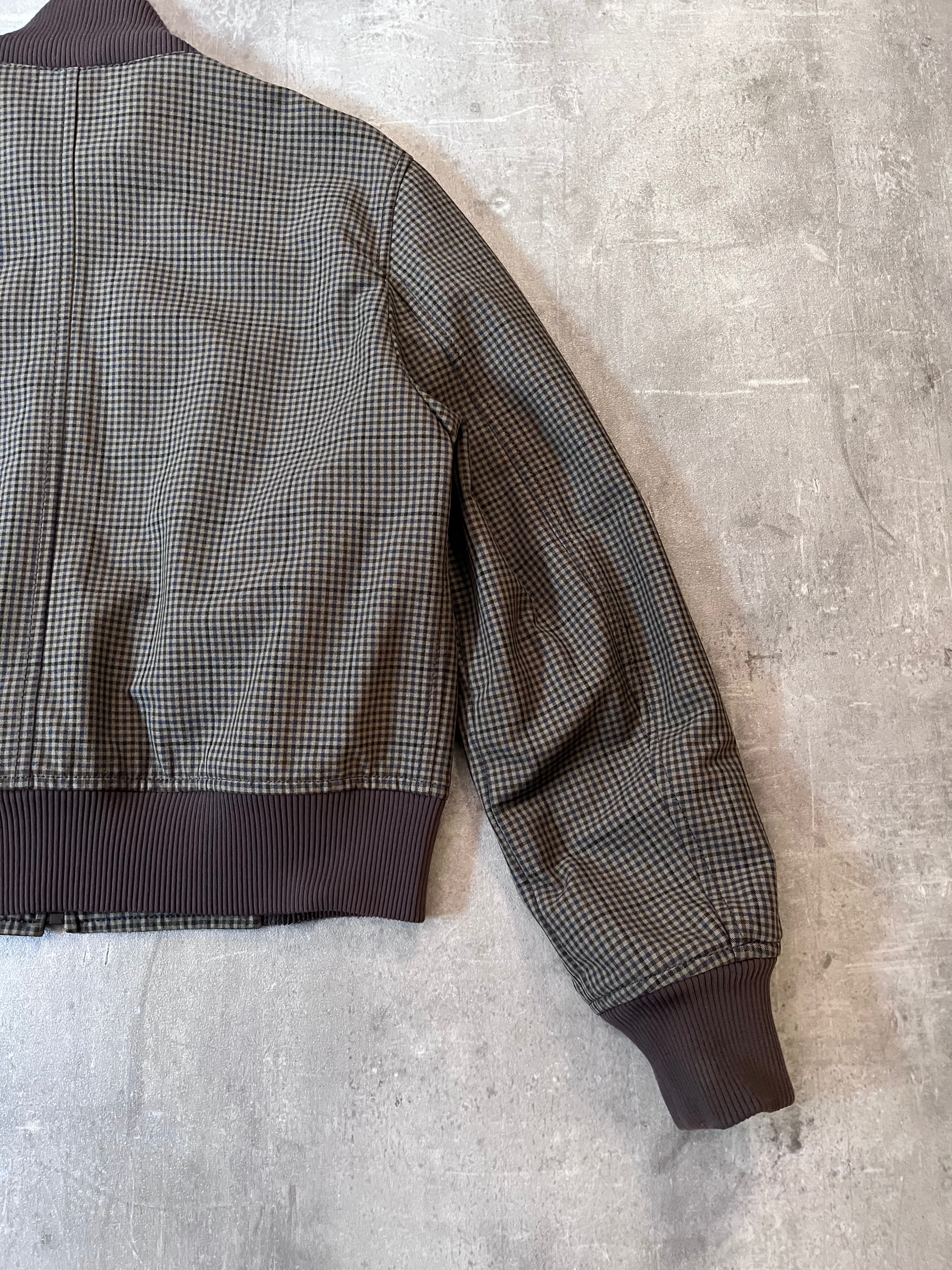 F/W 2000 Prada Tartan Bomber Jacket Green Brown Men - M