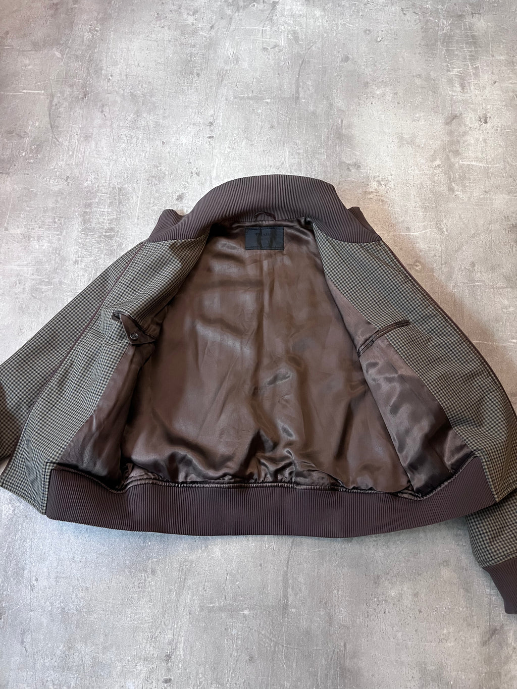 F/W 2000 Prada Tartan Bomber Jacket Green Brown Men - M